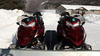 Redline Snowmobiles on Trailer