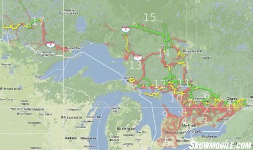 Ontario Snowmobile Trail Map