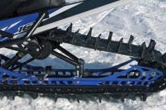 The 162-inch long PowerClaw three-inch paddle track seizes quite well, the Sidewinder's power. In concert, the Yamaha MTN rear skid with Fox Float 3 shocks, handles the junk and the powder with complete confidence.