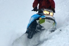 165 Freeride is all about the sidehills, the deep powder and long pulls. Yes, it is a big hit snowmobile, but a deep powder player as well.