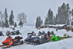 Crowded-Snowmobile-Parking-Lot