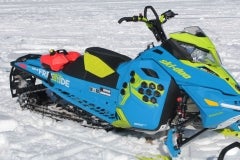 Loud in color, the XM-RS Freestyle is a freestylists dream mountain hucker. We like this snowmobile. But, it is time to give it 850 power, Gen-4 underpinnings and a factory-installed lower handlebar post.