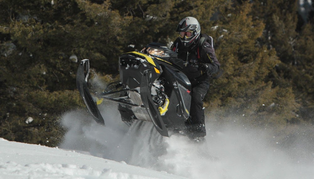 2017 Ski-Doo REV Summit X 850 Action Skis Up