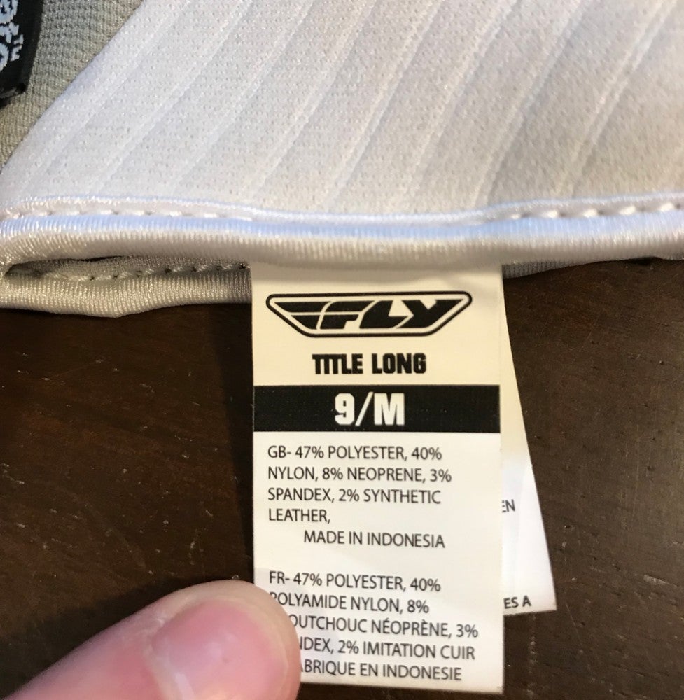 Fly Racing Title Gloves Tag
