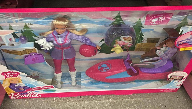 barbie snowmobile set