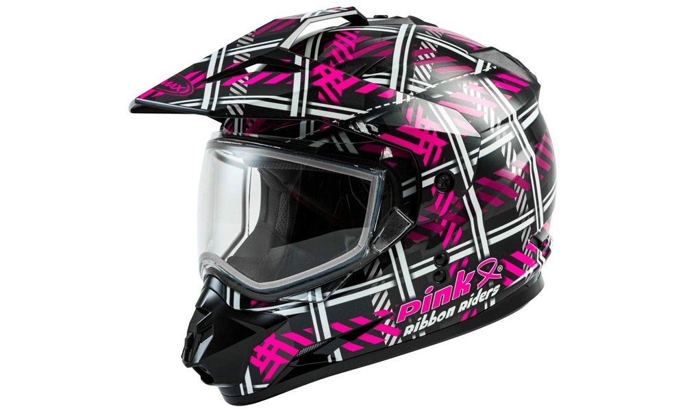 GMAX GM-11 Pink Ribbon Riders Snowmobile Helmet