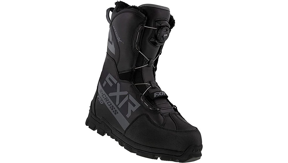black fxr black ops x-cross pro boa snowmobile boot