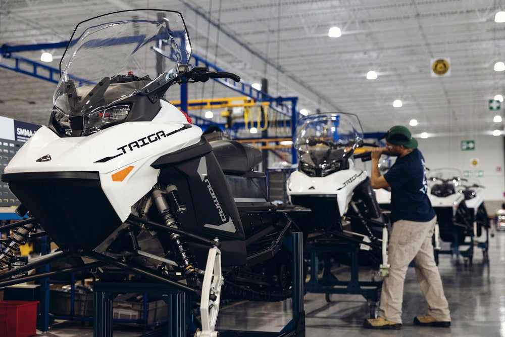 A fully Canadian company Taiga snowmobiles are assembled in the Montreal facility, with almost all of the parts sourced in North America.