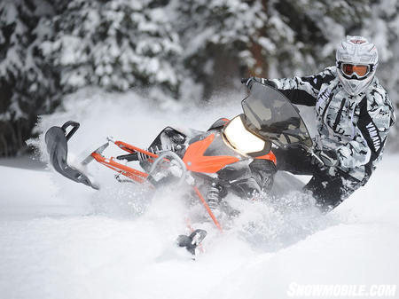 The MTX adjustable ski stance makes for a nimble powder sled.