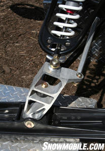 Riders claim the new aluminum ski spindle and steering arms significantly improve handling and reduce fatigue.