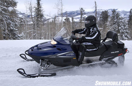 The proven 550cc fan-cooled twin provides power for spirited solo riding.