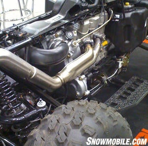 Don’t look for this new 850cc Polaris ATV twin to power a sled.