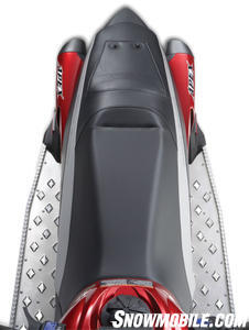 The Apex seat sits tall and narrow to complement the rider-forward chassis.