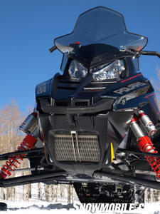 Close up front view gives a peek at new front ‘radiator’ and Walker-Evans piggyback ‘clicker’ shocks.