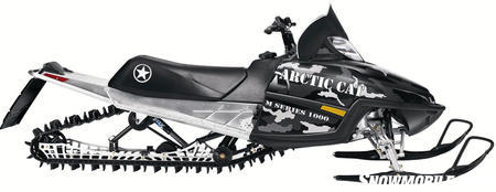 Arctic Cat’s mountain skidframe dropped springs to reduce weight.