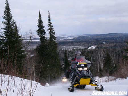 Riding hilly trails in Ontario’s Algoma Country.