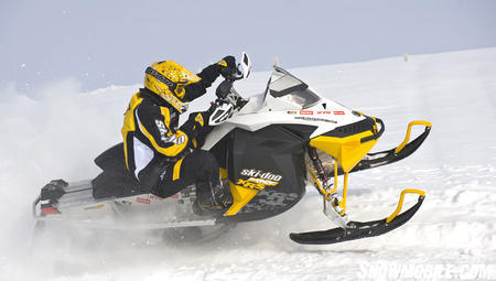 Snocross breeding highlights the ‘spring only’ MXZ X-RS racer replica.