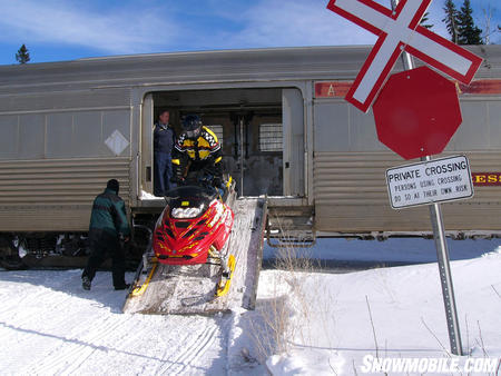 Unloading from the Snow Train.