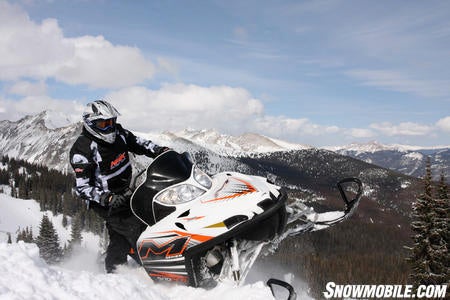 The Arctic Cat M8 is arguably the best all around mountain snowmobile because of its light weight, power, and ease of sidehilling.  This Limited Edition M8 quickly became a favorite.