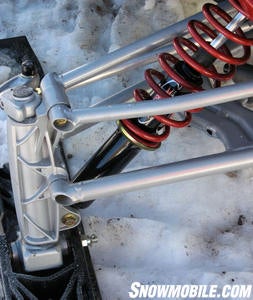 The seventh generation Arctic Wishbone suspension offers up to 9.5-inches of travel.