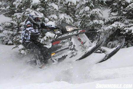 It was easy to build confidence and push the limits on the Polaris Assault 800 with its great handling, smooth suspension and predictability. (Photo by Jake Allred)