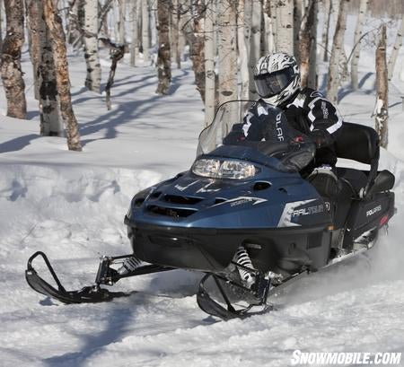 The Indy chassis Trail Touring is a value-laden snowmobile.