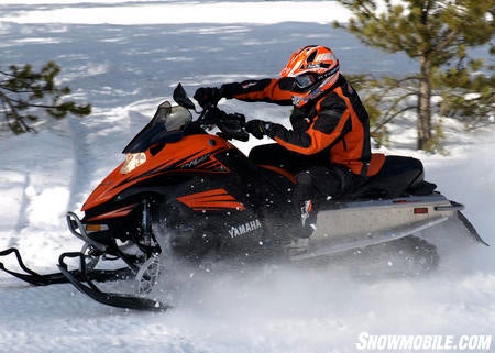 Also a rider-forward based model, Yamaha’s Nytro looks almost stout compared to the Ski-Doo and Cat.