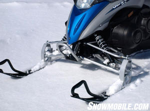 The double wishbone suspension uses gasbag shocks to control just over 7-inches of travel.