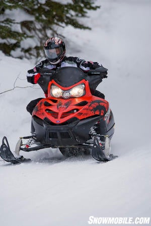 Polaris IQ rear suspension offers nearly 14-inches of travel for a controlled ride.