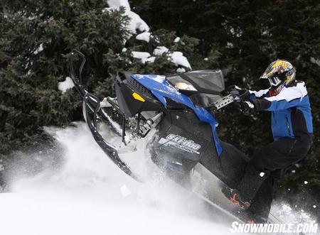 The Ski-Doo Summit 600 E-Tec has plenty of pull for medium-built riders in the deep snow — even at 10,000ft in the Colorado Rockies.