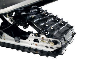 A Shockwave track with 0.91-inch lugs and aggressive track pattern is standard.