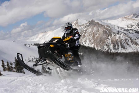 Even at 11,000 ft in the Colorado Rockies, the Renegade Backcountry X could catch big air.