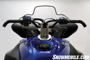 Note the nifty curvature in the Yamaha handlebar set.
