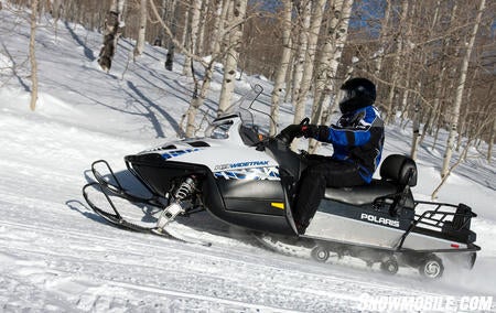 With its 80-hp 4-stroke twin, the Widetrak IQ enjoys strong low end and midrange performance.