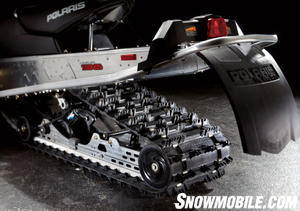 The 136-inch Rip Saw track features 1.25-inch lugs for powder grip.