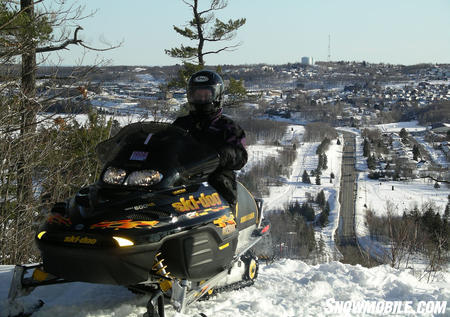 You can ride your sled from your hotel right to the trails.