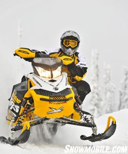 Serious power from the 800 E-TEC twin highlights Ski-Doo’s XRS racer-based sports model.