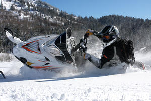 Even as big as the M1000 is it is still one of the easiest snowmobiles to cut a rug with.