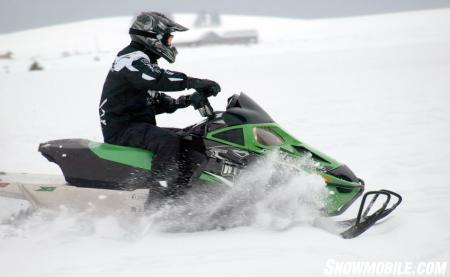 Test rider Doug Erickson rides the bumps with the new Z1 Sno Pro.