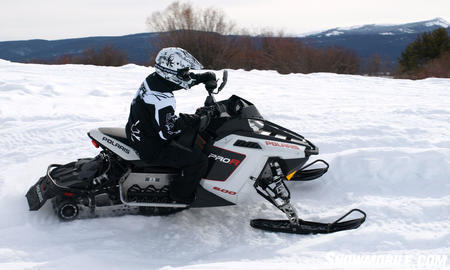 For 2011 Polaris adds to the Rush line with serious ditch pounders like this 800cc Pro-R and the Rush LX trail cruiser.