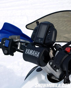 Speed is easy to read via Yamaha’s handlebar-mounted digital gauge.