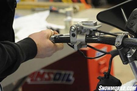 Check the operation of the brake. The lever should be firm, not spongy. It’s best to check the brake again on a warm-up stand before you ride, too. The RSI braided line doesn’t expand like the stock rubber line, so the brake will be firmer and more precise.