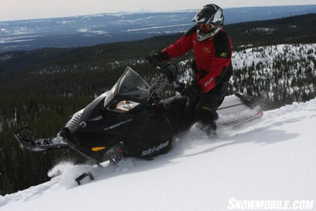 With changes that make it a better sidehilling ride, the Summit 600 E-TEC confidently runs mountain ridges.