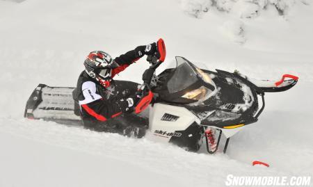Getting the Renegade 1200 up on one ski for any distance requires a deft touch.