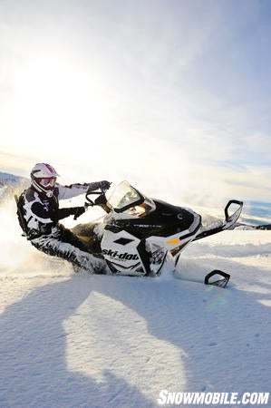 Ski-Doo’s premium Summit X comes in a white and black configuration.