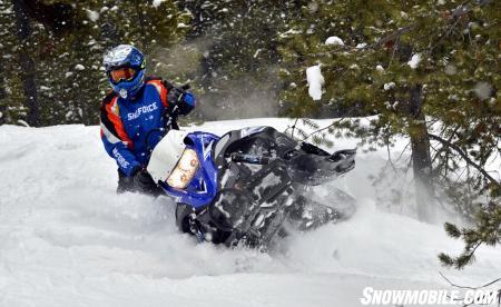 Learning to boondock on a Nytro MTX is a sure thing as our test driver demonstrates as he pivots the Nytro MTX with ease to ascend back up a hill. 