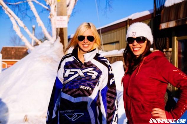Shelby Mahon Jessica Kline Snowmobiling in Ontario