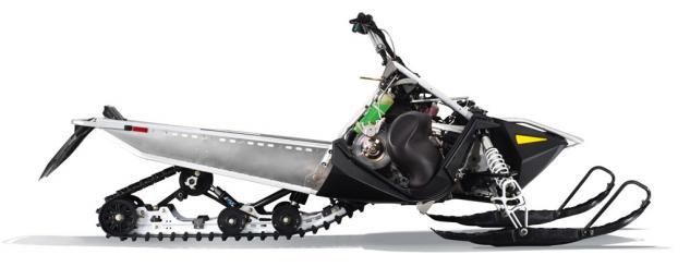 The 600 Indy’s aluminum platform borrows features from the lightweight deep powder sleds, but adds its own Indy rear suspension with nearly 14-inches of travel. 