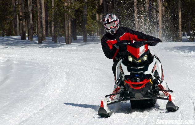 Every aspect of the 2015 Pro-X, including the AXYS performance seat, relates to creating rider balanced control, but its taller ride height makes it better for straight ahead mogul mashing rather than tight, high speed cornering.