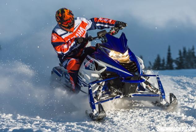 The limited edition like the Viper R-TX LE offer special options such as piggyback shocks or, depending on the model, Fox Float 3 Evol shocks. Also included on select models will be a goggle bag, heated trail seat, special graphic package and the Yamaha Performance Damper. 2016 Yamaha Viper R-TX LE